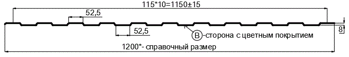 Фото: Профнастил С8 х 1150 - B (ПЭ-01-7024-0.4±0.08мм) в Коломне