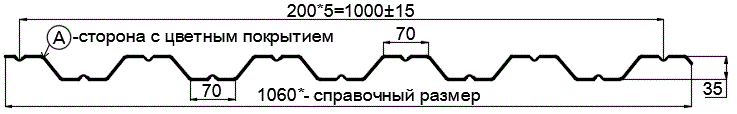 Фото: Профнастил НС35 х 1000 - A (ПЭ-01-1014-0.45) в Коломне