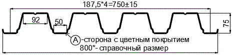 Фото: Профнастил Н75 х 750 - A (ПЭ-01-5002-0.7) в Коломне