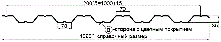 Фото: Профнастил НС35 х 1000 - B (PURETAN-20-RR32-0.5) в Коломне