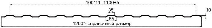 Фото: Профнастил оцинкованный МП10 х 1100 (ОЦ-01-БЦ-0.5) в Коломне