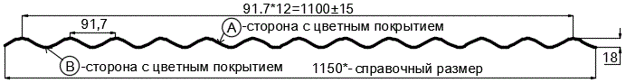 Фото: Профнастил МП18 х 1100 - A (ECOSTEEL_MA_Д-12-Античный Дуб-0.45) в Коломне