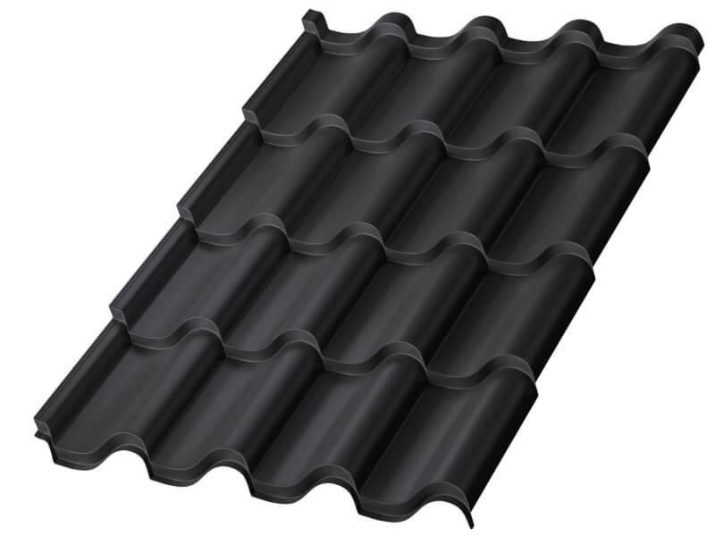 Металлочерепица МП Монтерроса-XL (VALORI-20-DarkGrey-0.5)